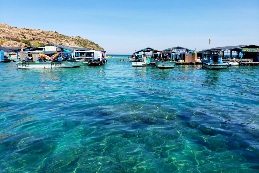 The peaceful atmosphere at Nhon Hai fishing village offers a tranquil retreat immersed in authentic coastal life